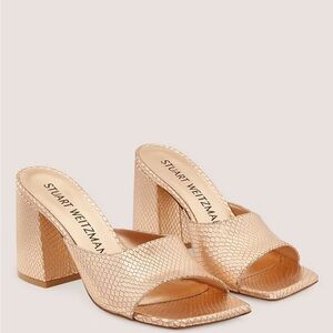 Only worn once Stuart Weitzman The TIA FLAREBLOCK 85 SLIDE size 7 color ballet